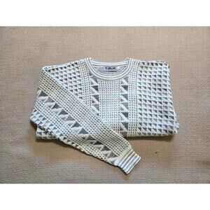 Lavane Sweater L | Geometric Textured Knit Pullover